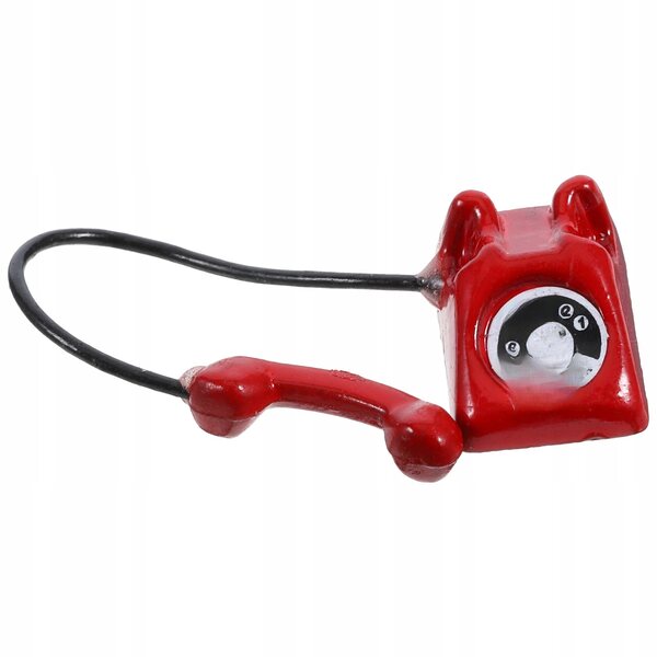Mini telefono vintage in ferro rosso per decorazioni e giochi creativi