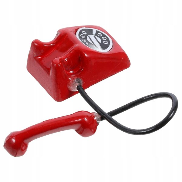 Mini telefono vintage in ferro rosso per decorazioni e giochi creativi