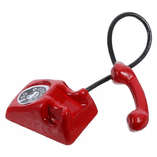 Mini telefono vintage in ferro rosso per decorazioni e giochi creativi