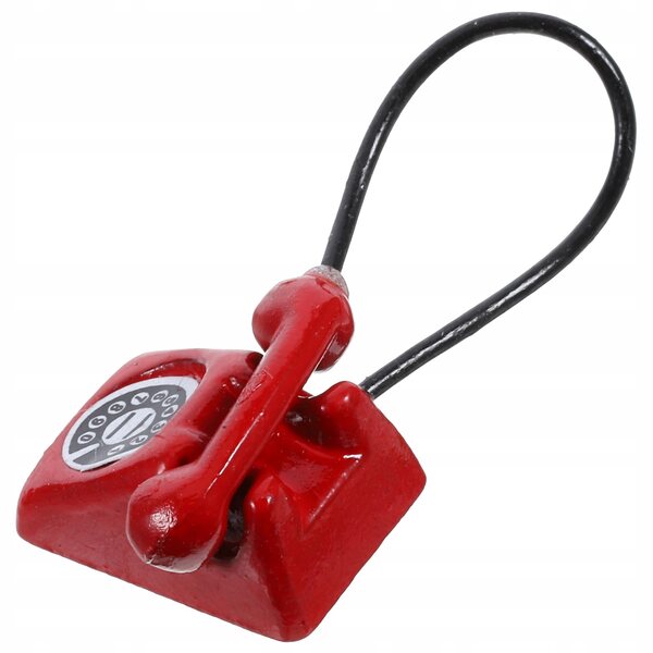 Mini telefono vintage in ferro rosso per decorazioni e giochi creativi