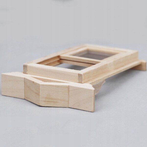 1:12 Holzfenster für Puppenhaus, Vintage Miniatur Accessoire