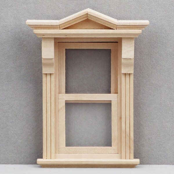 1:12 Holzfenster für Puppenhaus, Vintage Miniatur Accessoire