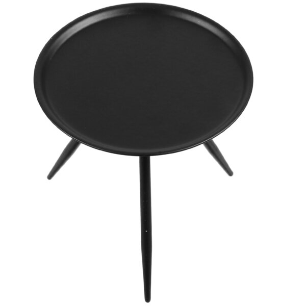 Mini tavolino nero in metallo per decorazioni e case delle bambole 5x5 cm