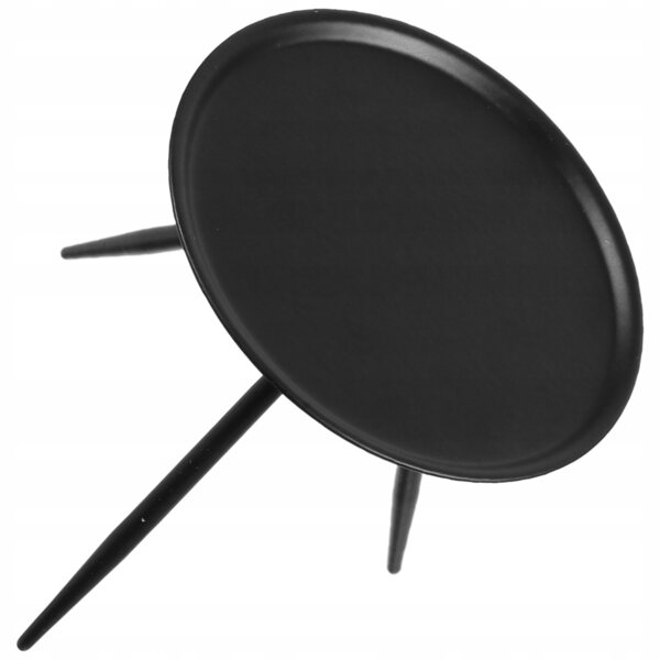 Mini tavolino nero in metallo per decorazioni e case delle bambole 5x5 cm