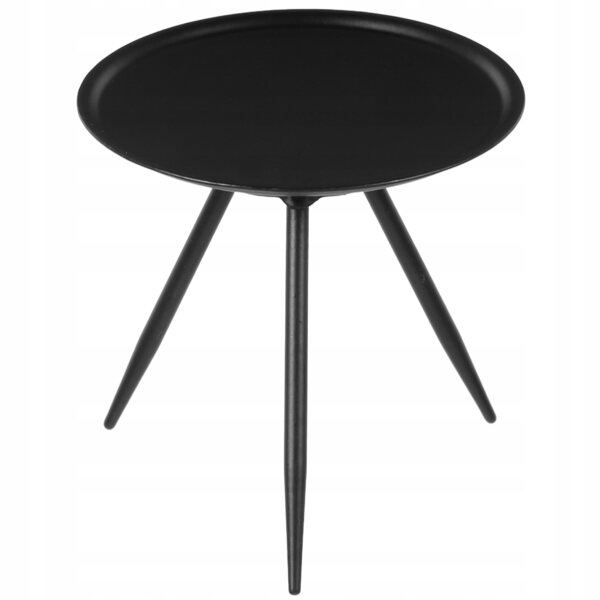 Mini tavolino nero in metallo per decorazioni e case delle bambole 5x5 cm