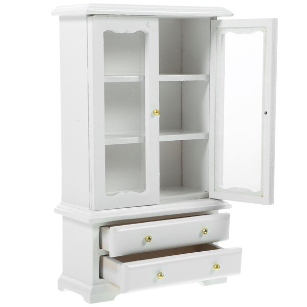Miniatura libreria in legno bianca per casa delle bambole scala 1:12