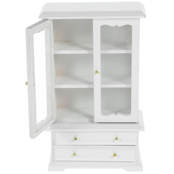 Miniatura libreria in legno bianca per casa delle bambole scala 1:12