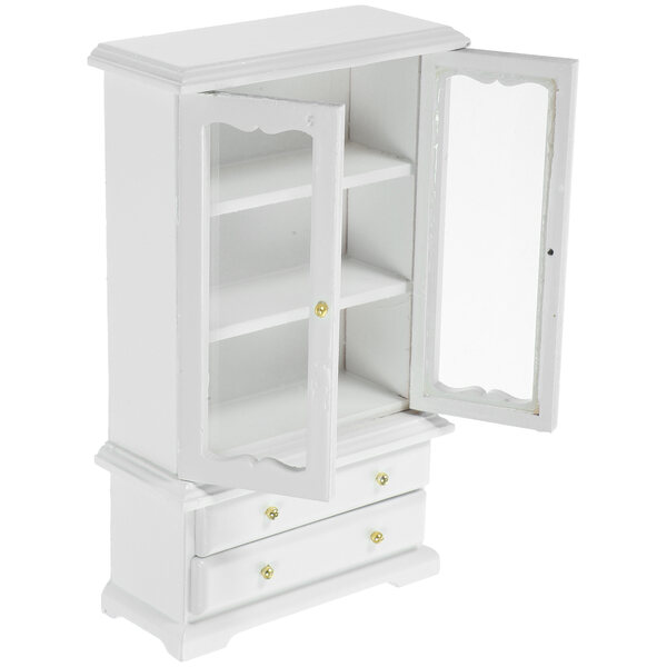 Miniatura libreria in legno bianca per casa delle bambole scala 1:12