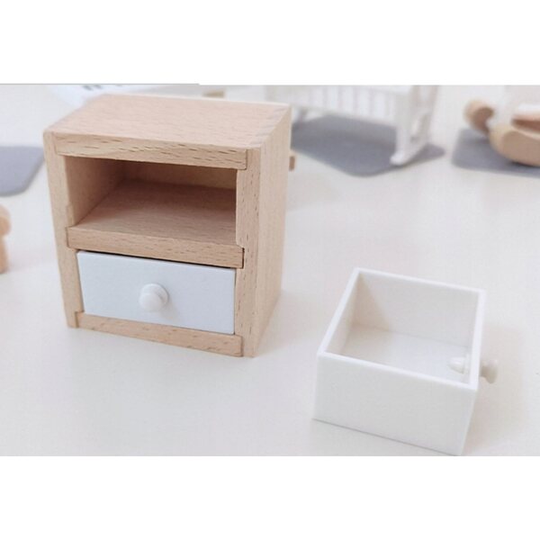 Holzmöbel-Set für Puppenhaus – Kinderzimmer