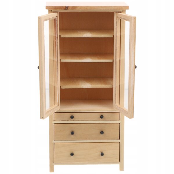 Beige Holzminiatur: Dekorative Mini-Garderobe für das Puppenhaus