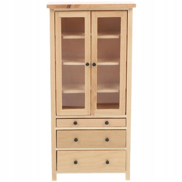 Beige Holzminiatur: Dekorative Mini-Garderobe für das Puppenhaus