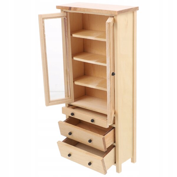 Beige Holzminiatur: Dekorative Mini-Garderobe für das Puppenhaus