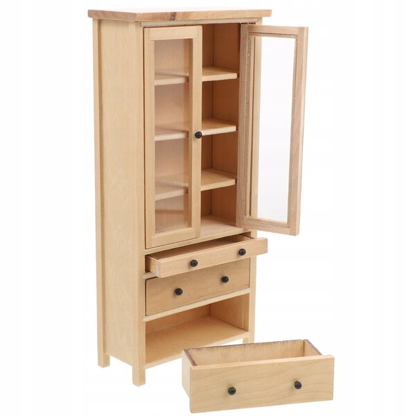 Beige Holzminiatur: Dekorative Mini-Garderobe für das Puppenhaus