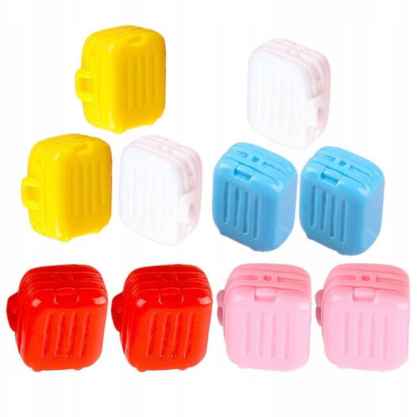 Set 10 Mini Valigette Vintage in Plastica per Casa delle Bambole Decorazione