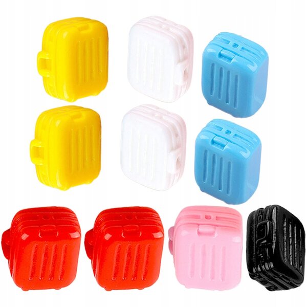 Set 10 Mini Valigette Vintage in Plastica per Casa delle Bambole Decorazione