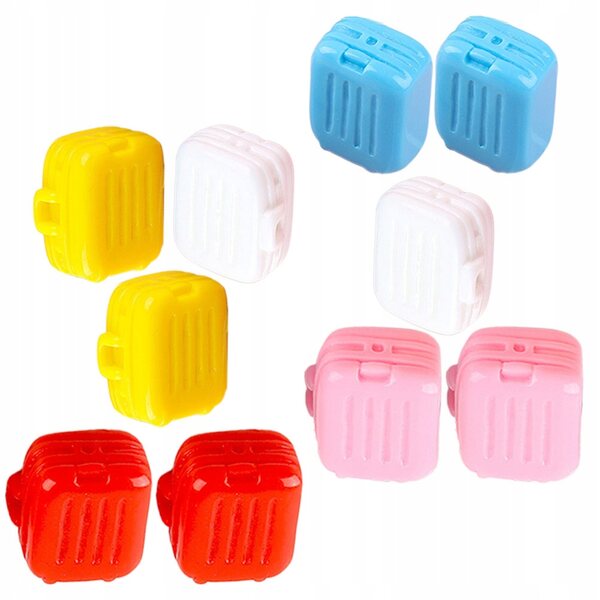 Set 10 Mini Valigette Vintage in Plastica per Casa delle Bambole Decorazione