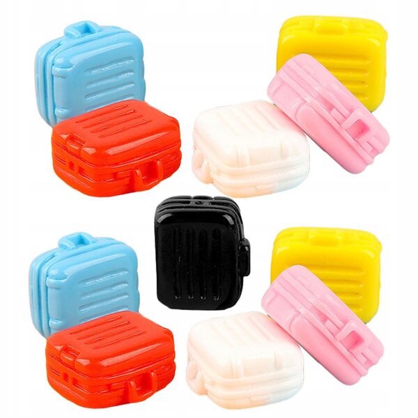 Set 10 Mini Valigette Vintage in Plastica per Casa delle Bambole Decorazione