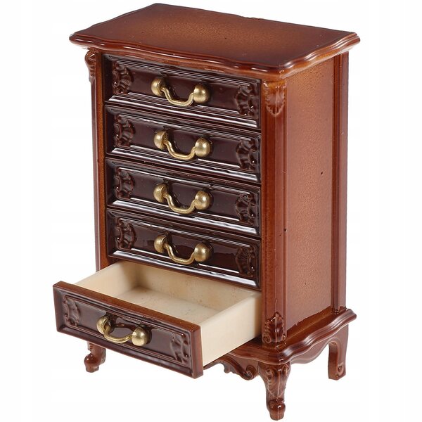 Holzminiatur: Kleines dekoratives Sideboard für das Puppenhaus