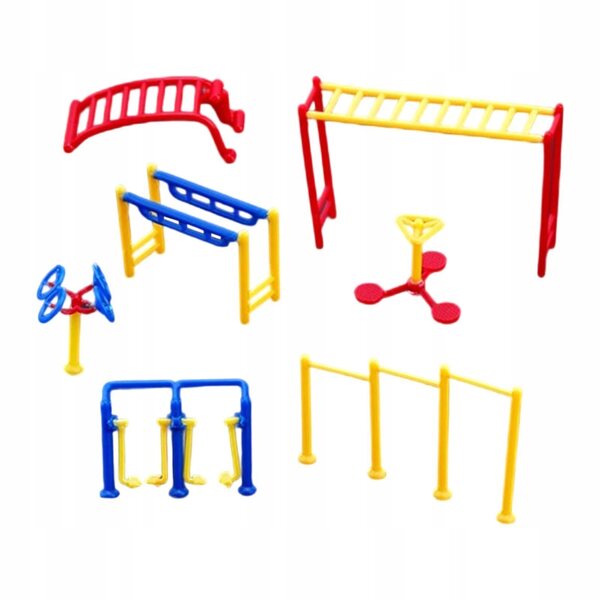 Miniature Modelli di Attrezzi Fitness Esterni in Scala 1:75 per Diorami e Micro Paesaggi