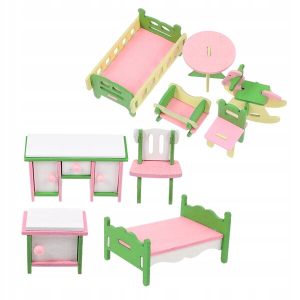 Mini-Holzmöbel-Set für Puppenhaus – Lern- und Dekorationsspiel
