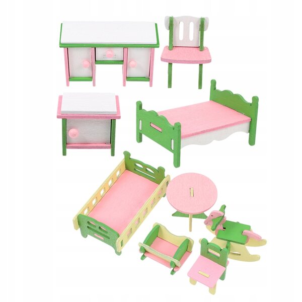 Mini-Holzmöbel-Set für Puppenhaus – Lern- und Dekorationsspiel