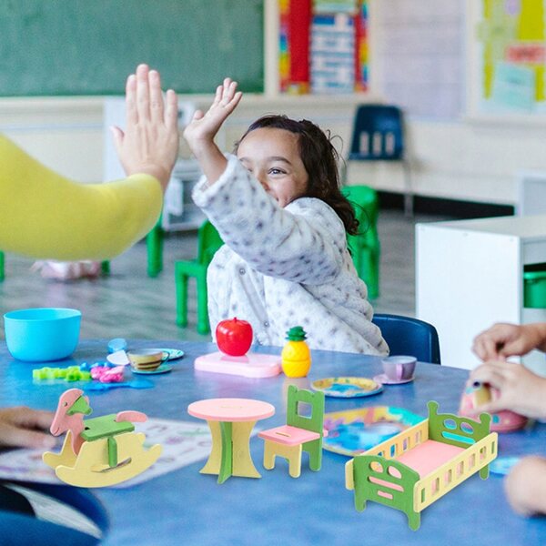 Mini-Holzmöbel-Set für Puppenhaus – Lern- und Dekorationsspiel