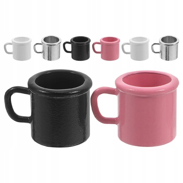 Set 8 Mini Tazzine in Metallo per Casa delle Bambole - Accessori Realistici