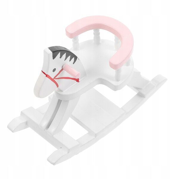 Miniatura Cavallo a Dondolo in Legno per Casa delle Bambole Scala 1:12
