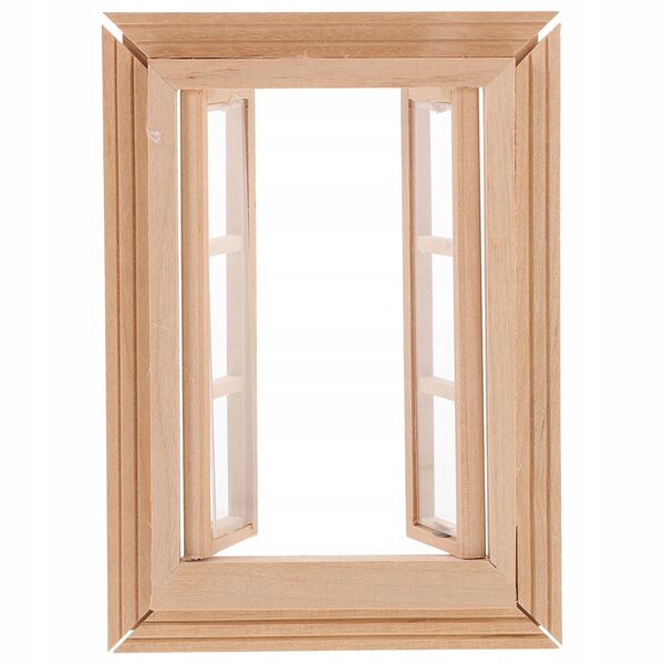 Mini finestra in legno per casa delle bambole realistica e apribile 13x10 cm