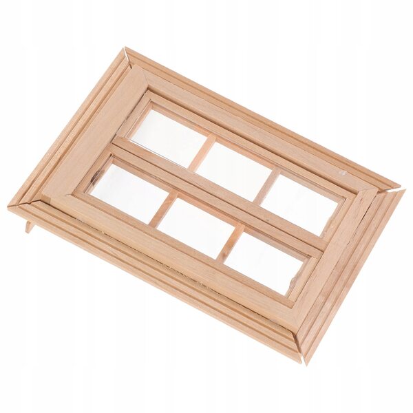 Mini finestra in legno per casa delle bambole realistica e apribile 13x10 cm