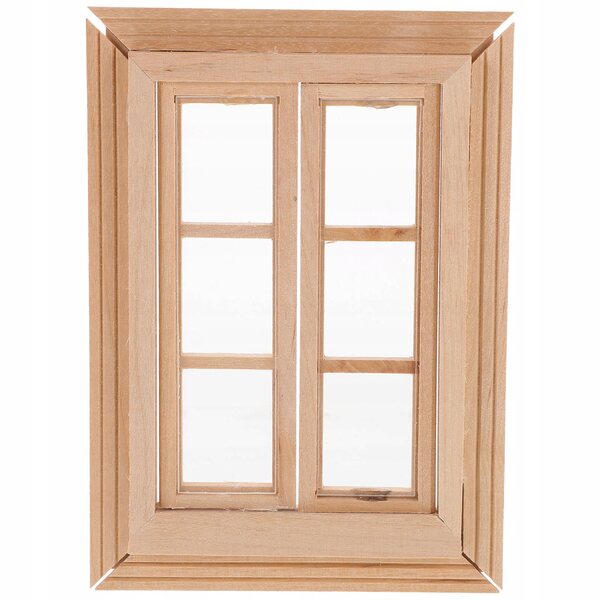 Mini finestra in legno per casa delle bambole realistica e apribile 13x10 cm