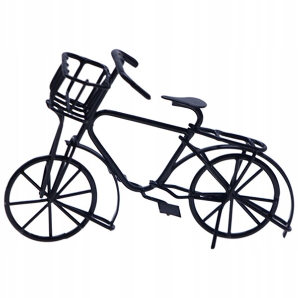 Mini Modello Vintage di Bici in Metallo Nero per Decorazione Casa e Ufficio