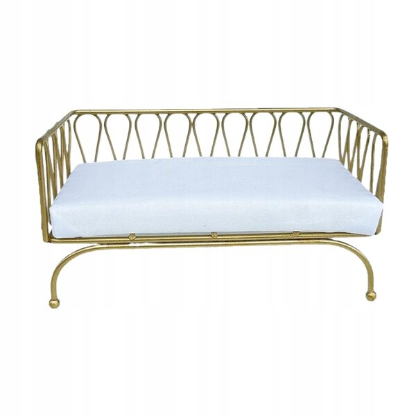 1/12 Metall Gold Dekoration Puppenhaus Miniatur Sofa mit Kissen