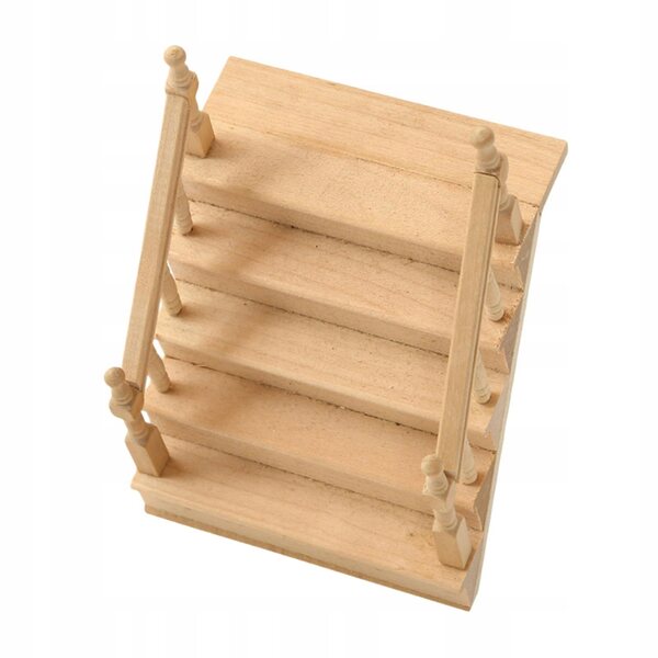 Mini scala in legno per casa delle bambole decorazione perfetta 10,5x8 cm