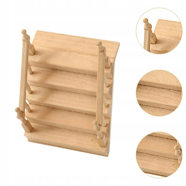 Mini scala in legno per casa delle bambole decorazione perfetta 10,5x8 cm
