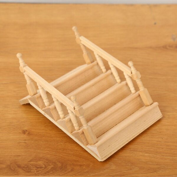 Mini scala in legno per casa delle bambole decorazione perfetta 10,5x8 cm