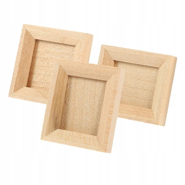 Miniatur-Holzrahmen im 3er-Set für Puppenhäuser und Dekorationen