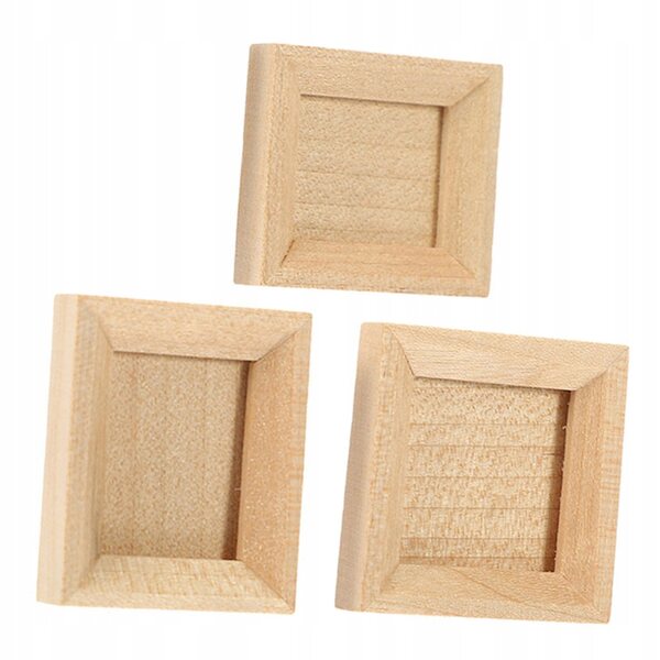 Miniatur-Holzrahmen im 3er-Set für Puppenhäuser und Dekorationen