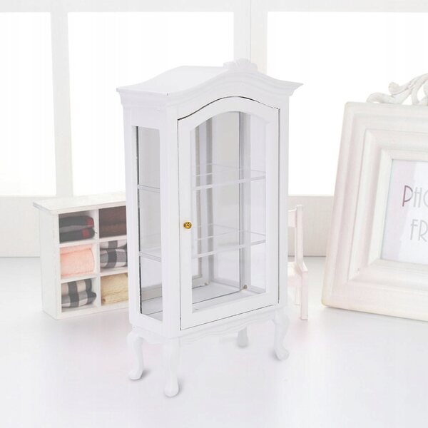 Miniatura armadio bianco a tre ripiani per casa delle bambole 1:12 in legno