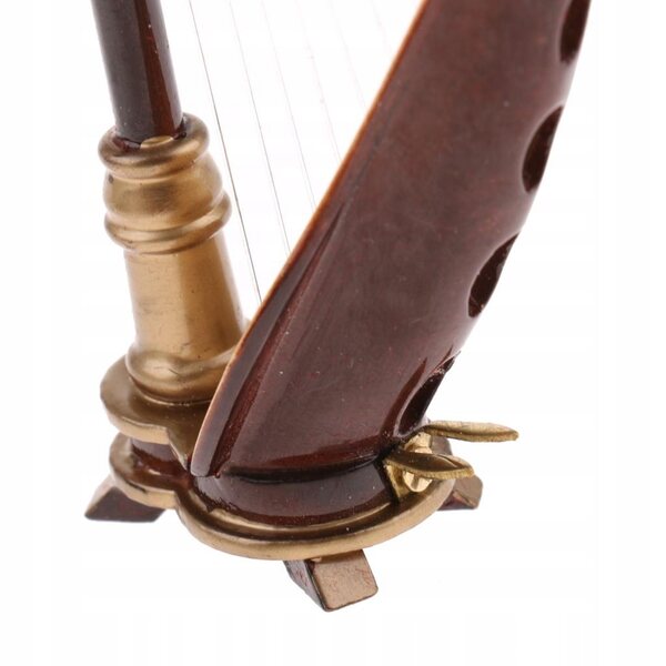 Harfa in legno miniatura 1:12 strumento musicale vintage per casa delle bambole