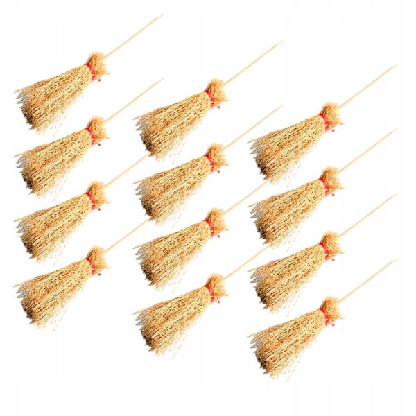 Set 12 Mini Scope in Legno Giallo per Casa delle Bambole e Decorazioni Miniatura