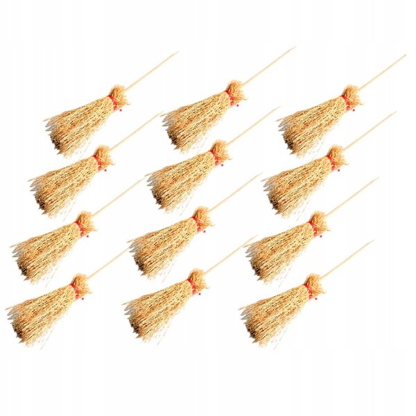 Set 12 Mini Scope in Legno Giallo per Casa delle Bambole e Decorazioni Miniatura