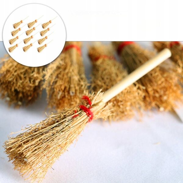 Set 12 Mini Scope in Legno Giallo per Casa delle Bambole e Decorazioni Miniatura