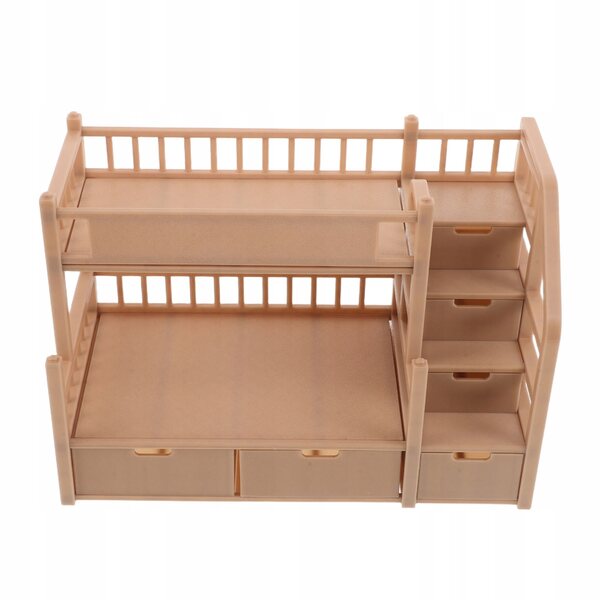 Letto a castello per bambole con cassetto e finitura effetto legno, 26,5x19x13,5 cm