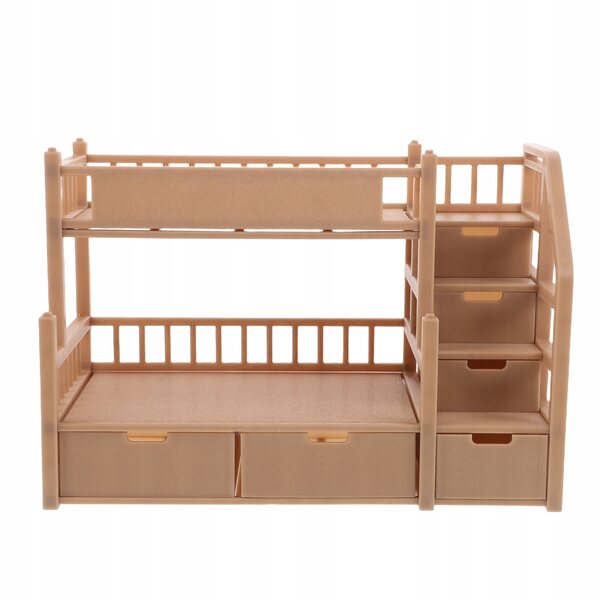 Letto a castello per bambole con cassetto e finitura effetto legno, 26,5x19x13,5 cm