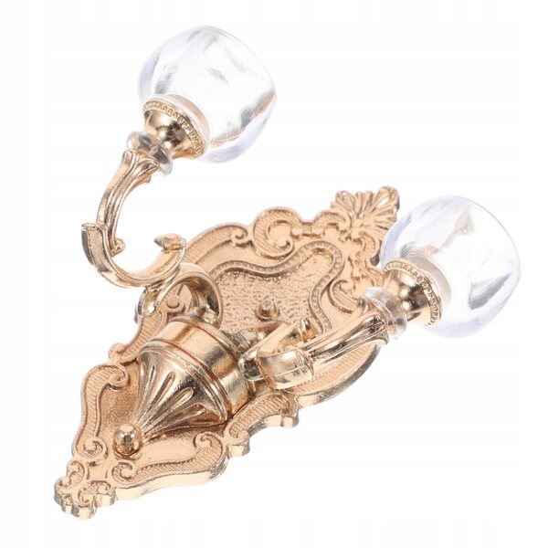 Miniatura lampada da parete dorata per casa delle bambole, design realistico
