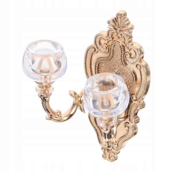 Miniatura lampada da parete dorata per casa delle bambole, design realistico