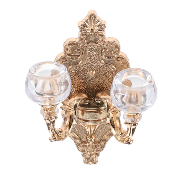 Miniatura lampada da parete dorata per casa delle bambole, design realistico