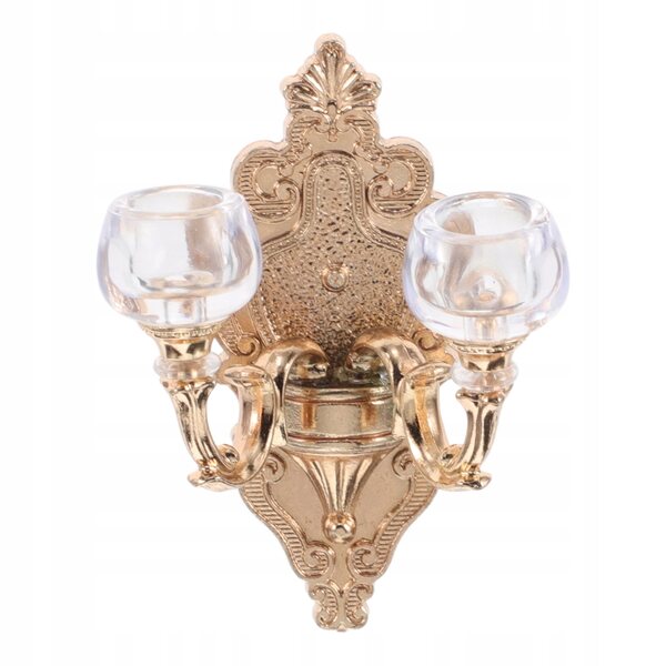 Miniatura lampada da parete dorata per casa delle bambole, design realistico