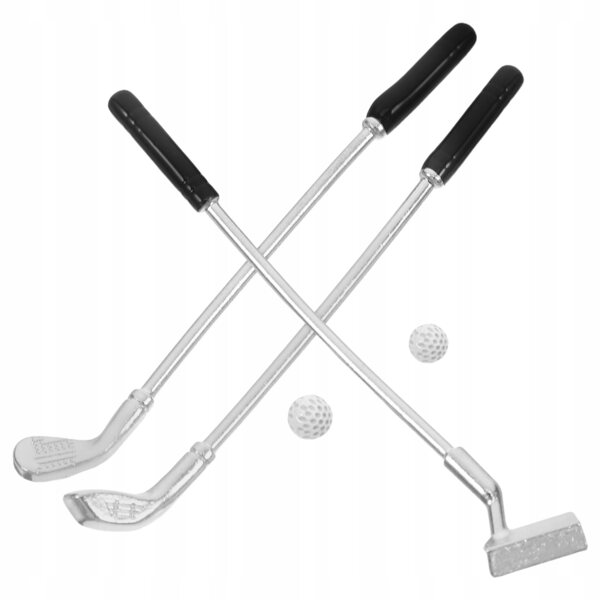 Realistisches Miniaturgolfschläger-Set mit Schlägern und Bällen für Dekorationen und Sammlungen